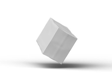 Beyaz dikdörtgen şeklinde bir kutunun çizilmiş görüntüsü.