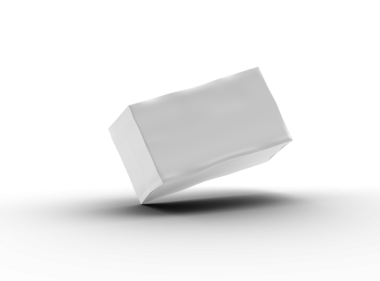 Şeffaf bir arkaplan üzerinde beyaz dikdörtgen çizilmiş bir kutunun resmi