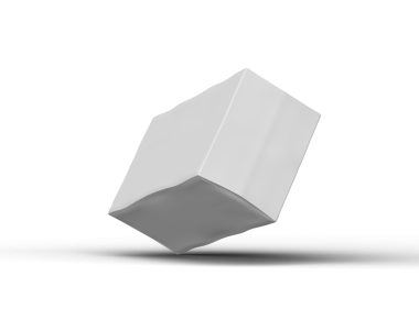 Şeffaf bir arkaplan üzerinde beyaz dikdörtgen çizilmiş bir kutunun resmi