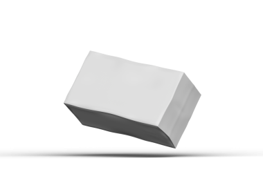 Şeffaf bir arkaplan üzerinde beyaz dikdörtgen çizilmiş bir kutunun resmi