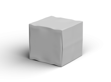 Şeffaf bir arkaplan üzerinde küçük beyaz kübik bir kutunun oluşturulmuş resmi
