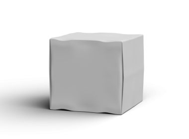 Şeffaf bir arkaplan üzerinde küçük beyaz kübik bir kutunun oluşturulmuş resmi