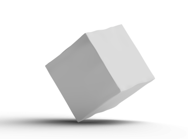 Şeffaf bir arkaplan üzerinde küçük beyaz kübik bir kutunun oluşturulmuş resmi