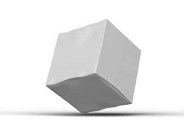 Şeffaf bir arkaplan üzerinde küçük beyaz kübik bir kutunun oluşturulmuş resmi