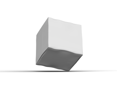 Şeffaf bir arkaplan üzerinde küçük beyaz kübik bir kutunun oluşturulmuş resmi