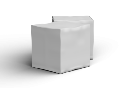 Şeffaf bir arkaplan üzerinde küçük beyaz kübik bir kutunun oluşturulmuş resmi