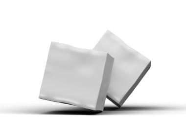 Şeffaf bir arkaplan üzerinde küçük beyaz kübik bir kutunun oluşturulmuş resmi