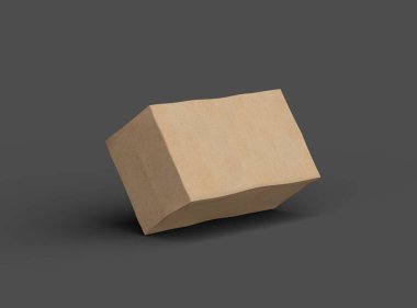 Koyu arkaplanı göçüklü dikdörtgen bir karton kutunun resmi 