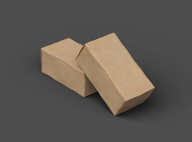 Koyu arkaplanı göçüklü dikdörtgen bir karton kutunun resmi 