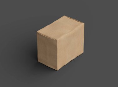 Küçük dikdörtgen karton bir kutunun koyu arkaplanı çizilmiş resmi. 