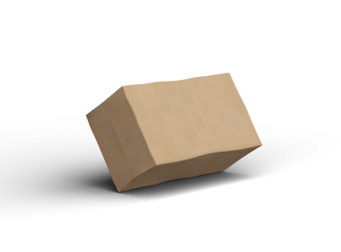 Şeffaf arkaplanı göçüklü dikdörtgen karton kutunun oluşturulmuş resmi