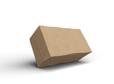 Şeffaf arkaplanı göçüklü dikdörtgen karton kutunun oluşturulmuş resmi