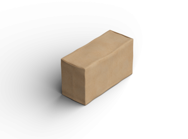 Şeffaf arkaplanı göçüklü dikdörtgen karton kutunun oluşturulmuş resmi