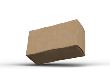 Şeffaf arkaplanı göçüklü dikdörtgen karton kutunun oluşturulmuş resmi