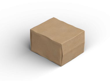 Şeffaf arkaplanı göçüklü dikdörtgen karton kutunun oluşturulmuş resmi