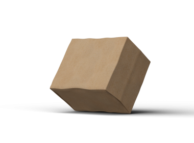 Şeffaf arkaplanı göçüklü dikdörtgen karton kutunun oluşturulmuş resmi