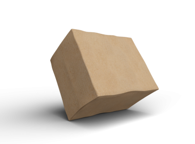 Şeffaf arkaplanı göçüklü dikdörtgen karton kutunun oluşturulmuş resmi