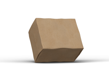 Şeffaf arkaplanı göçüklü dikdörtgen karton kutunun oluşturulmuş resmi