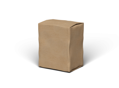 Şeffaf arkaplanı göçüklü dikdörtgen karton kutunun oluşturulmuş resmi