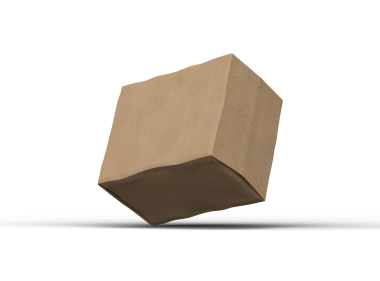 Şeffaf arkaplanı göçüklü dikdörtgen karton kutunun oluşturulmuş resmi