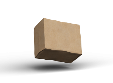 Şeffaf arkaplanı göçüklü dikdörtgen karton kutunun oluşturulmuş resmi