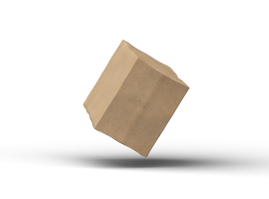 Şeffaf arkaplanı göçüklü dikdörtgen karton kutunun oluşturulmuş resmi