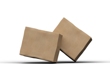 Şeffaf arkaplanı göçüklü dikdörtgen karton kutunun oluşturulmuş resmi