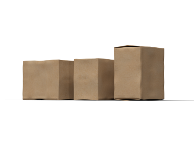 Şeffaf arkaplanı göçüklü dikdörtgen karton kutunun oluşturulmuş resmi