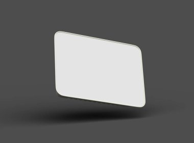 Koyu bir arka planda izole edilmiş büyük dikdörtgen yiyecek folyo tepsisinin 3D görüntüsü 