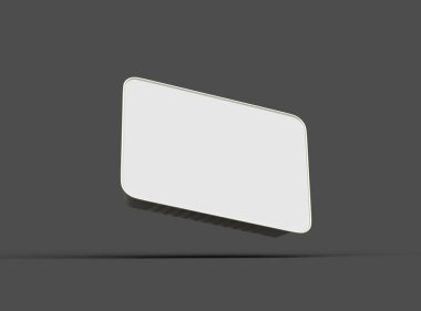 Koyu bir arka planda izole edilmiş büyük dikdörtgen yiyecek folyo tepsisinin 3D görüntüsü 