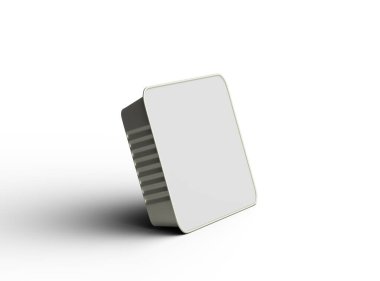 Büyük dikdörtgen yiyecek folyo tepsisinin hafif arkaplanda izole edilmiş 3D görüntüsü 