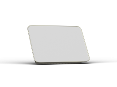 Şeffaf bir arkaplanda izole edilmiş büyük dikdörtgen yiyecek folyo tepsisinin 3D görüntüsü