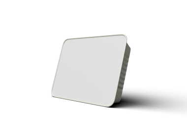 Şeffaf bir arkaplanda izole edilmiş büyük dikdörtgen yiyecek folyo tepsisinin 3D görüntüsü