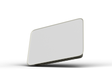 Şeffaf bir arkaplanda izole edilmiş büyük dikdörtgen yiyecek folyo tepsisinin 3D görüntüsü