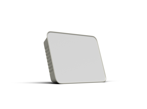 Şeffaf bir arkaplanda izole edilmiş büyük dikdörtgen yiyecek folyo tepsisinin 3D görüntüsü