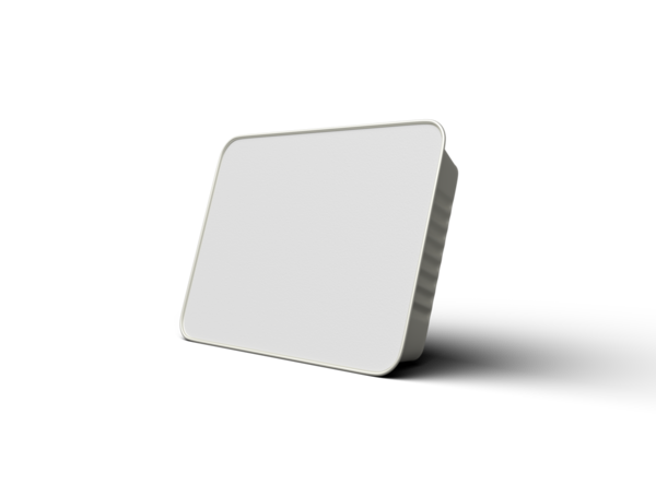 Şeffaf bir arkaplanda izole edilmiş büyük dikdörtgen yiyecek folyo tepsisinin 3D görüntüsü