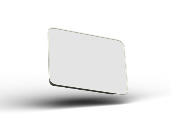 Şeffaf bir arkaplanda izole edilmiş büyük dikdörtgen yiyecek folyo tepsisinin 3D görüntüsü