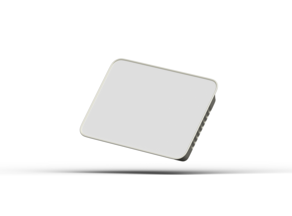 Şeffaf bir arkaplanda izole edilmiş büyük dikdörtgen yiyecek folyo tepsisinin 3D görüntüsü