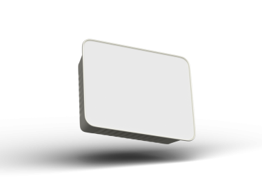 Şeffaf bir arkaplanda izole edilmiş küçük dikdörtgen yiyecek folyo tepsisinin 3D görüntüsü