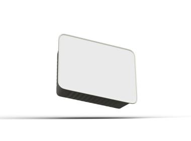 Şeffaf bir arkaplanda izole edilmiş küçük dikdörtgen yiyecek folyo tepsisinin 3D görüntüsü