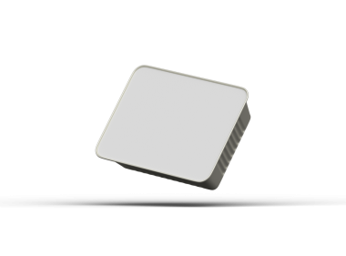 Şeffaf bir arkaplanda izole edilmiş küçük dikdörtgen yiyecek folyo tepsisinin 3D görüntüsü