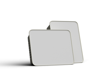 Şeffaf bir arkaplanda izole edilmiş küçük dikdörtgen yiyecek folyo tepsisinin 3D görüntüsü