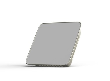 Hafif bir arka planda izole edilmiş büyük kare yiyecek folyo tepsisinin 3D görüntüsü