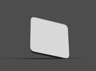 Koyu bir arka planda izole edilmiş büyük kare yiyecek folyo tepsisinin 3D görüntüsü 