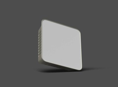 Koyu bir arka planda izole edilmiş küçük bir besin folyo tepsisinin 3D görüntüsü