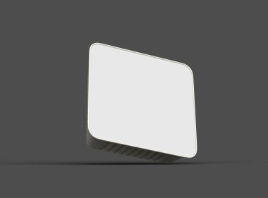 Koyu bir arka planda izole edilmiş küçük bir besin folyo tepsisinin 3D görüntüsü