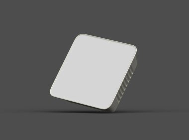 Koyu bir arka planda izole edilmiş küçük bir besin folyo tepsisinin 3D görüntüsü