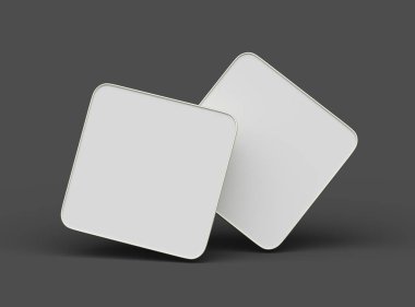 Koyu bir arka planda izole edilmiş küçük bir besin folyo tepsisinin 3D görüntüsü