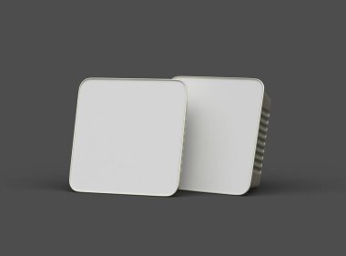 Koyu bir arka planda izole edilmiş küçük bir besin folyo tepsisinin 3D görüntüsü