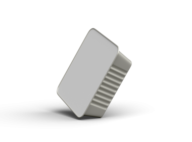 Şeffaf bir arkaplanda izole edilmiş küçük bir besin folyo tepsisinin 3D görüntüsü